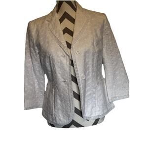 Willi Smith Eyelet Blazer Jacket Lace Feminine Pockets 4 Cottagecore Fitted